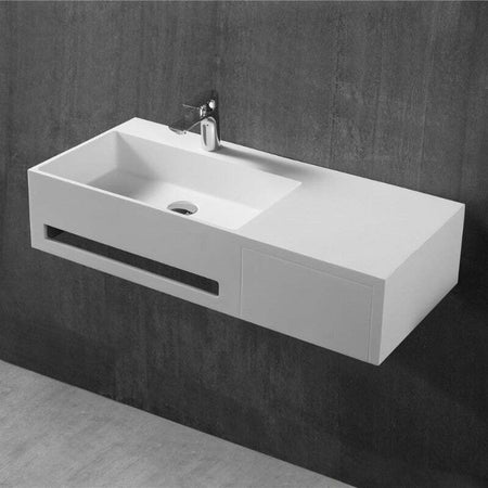 Ogomondo Lavabo Alex in Artificial Stone Bianco Opaco Matt Fai da te/Attrezzature per cucine e bagni/Attrezzature per bagni/Lavandini bagno/Lavabi Ogomondo - Martina Franca, Commerciovirtuoso.it