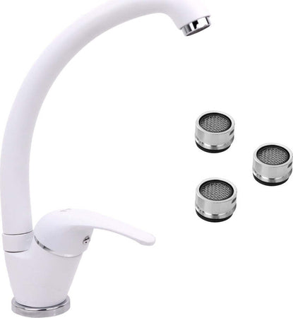 OGOMONDO Miscelatore Bianco Oslo Orientabile in Ottone per Cucina con 3 Aeratori di Ricambio Fai da te/Attrezzature per cucine e bagni/Impianti per la cucina/Rubinetti da cucina/Rubinetti per lavelli da cucina Ogomondo - Martina Franca, Commerciovirtuoso.it