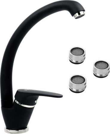 OGOMONDO Miscelatore Nero Oslo Orientabile in Ottone per Cucina con 3 Aeratori di ricambio Fai da te/Attrezzature per cucine e bagni/Impianti per la cucina/Rubinetti da cucina/Rubinetti per lavelli da cucina Ogomondo - Martina Franca, Commerciovirtuoso.it