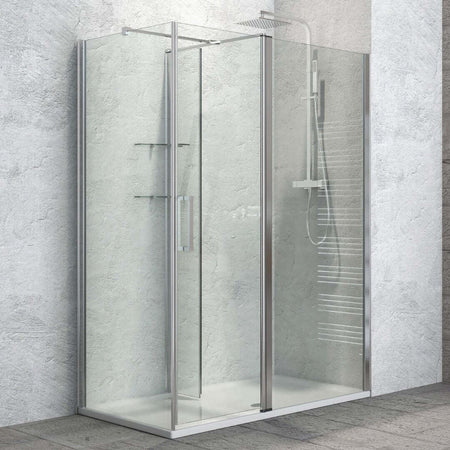 Ogomondo Walk-in Doccia Angolare con Porta Battente e Lati Fissi 8 mm Fai da te/Attrezzature per cucine e bagni/Attrezzature per bagni/Docce e componenti doccia/Box doccia Ogomondo - Martina Franca, Commerciovirtuoso.it