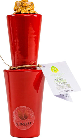 Olio Extra Vergine Di Oliva Coratina. Fruttato Medio Pugliese Nobil Olio 250ml Red Collection Evo 100% Puglia Made In Italy BOTTIGLIA IN CERAMICA DI OLIO EXTRA VERGINE DI OLIVA Urselli Food, Commerciovirtuoso.it