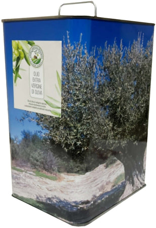 Olio Extravergine d'oliva 100% Italiano Blend Di Varietà Del Piceno 40% Leccino - 20% Frantoio - 20% Sargano 10% Coroncina 10% Carboncella In Latta Azienda Agricola Biologica Aleandri Alberto