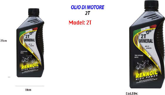 Olio-Motore-Lubrificante-Miscela-Per-Motorini-Moto-A-Due-Tempi-Rennoil-High-Power-2t