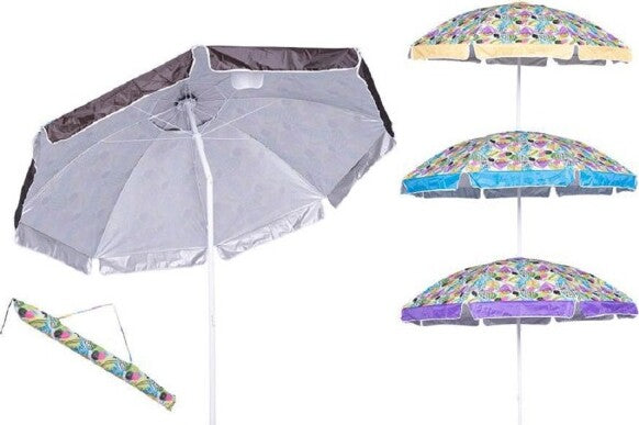 Ombrellone-Mare-200-Cm-Snodo-32-Stecche-Nylon-Borsa-4-Modelli-Assortiti-4096242