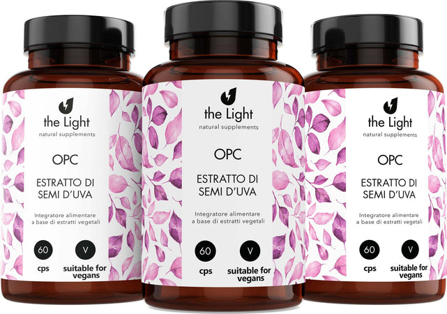 OPC Estratto Di Semi D'uva in Capsule Integratore Antiossidante Vegan Integratore Alimentare Naturale per Capillari E Circolazione Salute e cura della persona/Vitamine minerali e integratori/Antiossidanti/Polifenolo/Semi d'uva The Light Nutrition - Milano, Commerciovirtuoso.it