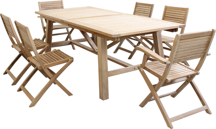 ORATOR---set-tavolo-in-teak-cm.220/300x100x77-h-con-6-sedute-Marrone-Milani-Home