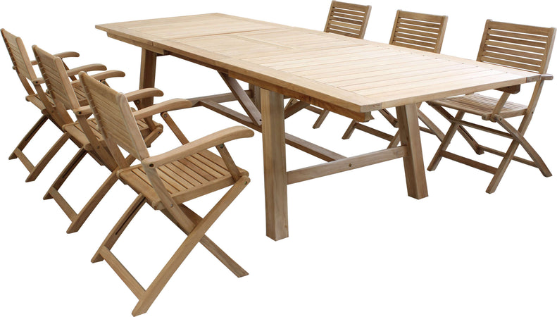ORATOR---set-tavolo-in-teak-cm.220/300x100x77-h-con-6-sedute-Marrone-Milani-Home