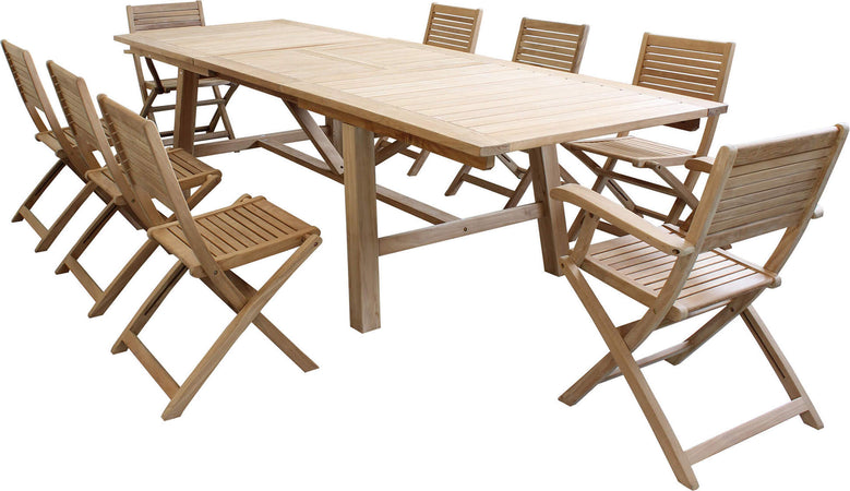 ORATOR---set-tavolo-in-teak-cm.220/300x100x77-h-con-8-sedute-Marrone-Milani-Home
