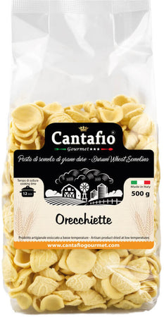 Orecchiette Artigianali con Semola di Grano duro CANTAFIO GOURMET® pasta di semola Artigianale Orecchiette 500gr