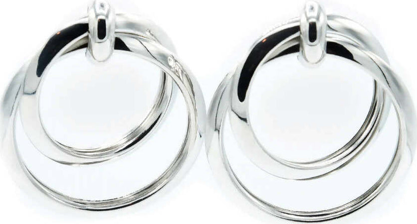 Orecchini a Cerchio Da Donna Orecchini in Zamak Nickel Free Con 2 Cerchi Pendenti Con Chiusura a Farfallina Moda/Donna/Gioielli/Orecchini Leclaf - Napoli, Commerciovirtuoso.it