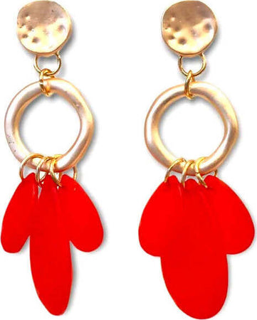 Orecchini Da Donna Pendenti in Resina Orecchini Nickel Free in Zamak Forma a Cerchio Con Petali E Chiusura a Farfallina Moda/Donna/Gioielli/Orecchini Leclaf - Napoli, Commerciovirtuoso.it