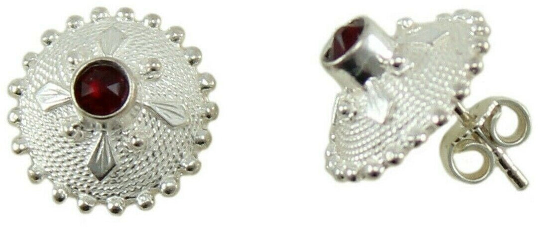 Orecchini Donna a Bottoni Filigrana Sarda Argento Gioiello Sardegna 12 Mm Chiusura a Farfallina