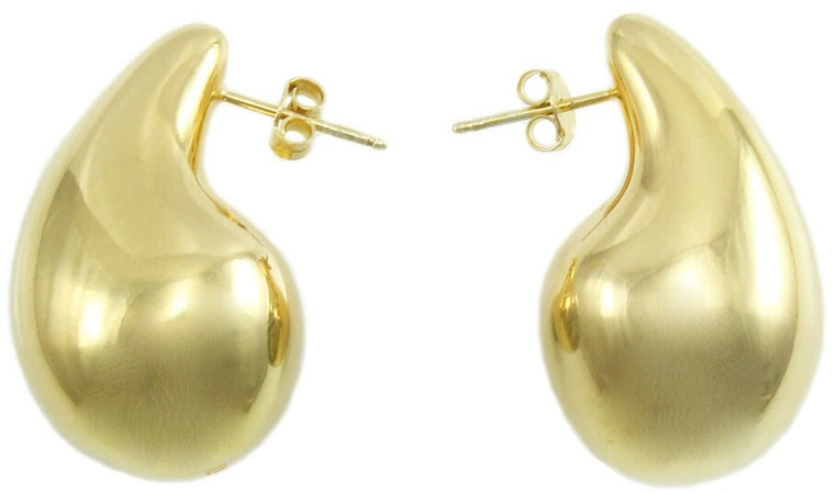 Orecchini donna grandi a goccia in argento dorato altezza 30 mm