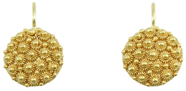 Orecchini filigrana sarda nido d'ape oro giallo