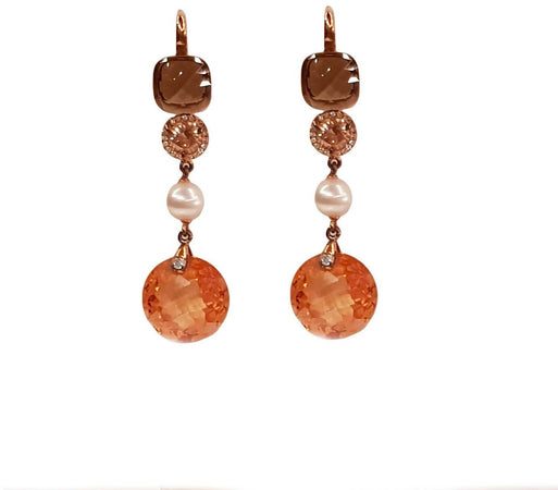 Orecchini Donna Pendenti in Argento Nihama Topazi Perle e Zirconi Brillantini Per Lei idea Regalo