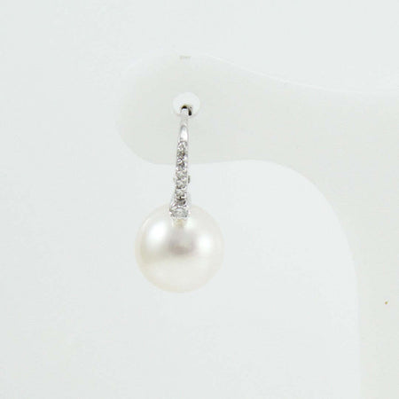 Orecchini perle Australiane monachella in oro bianco e diamanti Coscia