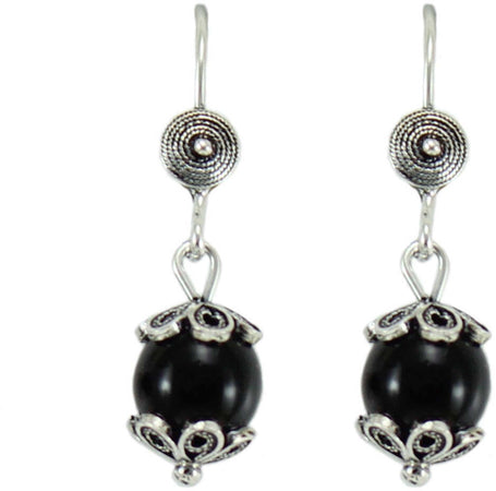 Orecchini donna sardi con pendente Su Coccu in argento brunito