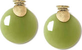 Orecchini Donna Verdi Oro Graffiato Veronique Orecchino Pendente Verde e Oro Metallo e Acrilico 6x5cm Orecchino Bijou Design Fashion Orecchini You Store - Messina, Commerciovirtuoso.it