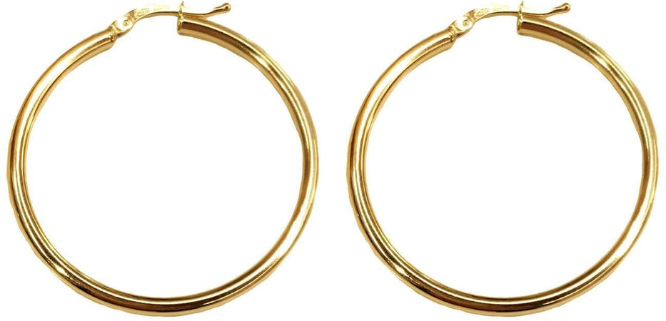 Orecchini Hoop a cerchio in Oro giallo 18 Kt Orecchini Donna dorati d'oro