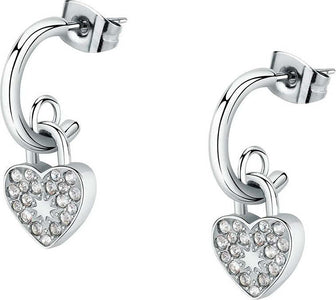 Orecchini-MORELLATO-donna-Abbraccio-acciaio-cuori