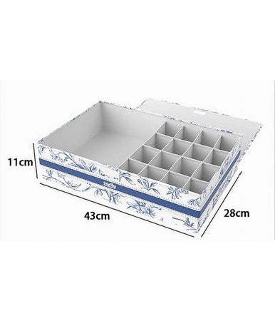 Organizer Armadio 16 + 1 Scomparti Scatola Salvaspazio 43x28x11cm Fantasia 87325
