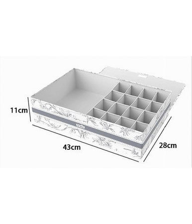 Organizer Armadio 16 + 1 Scomparti Scatola Salvaspazio 43x28x11cm Fantasia 87325