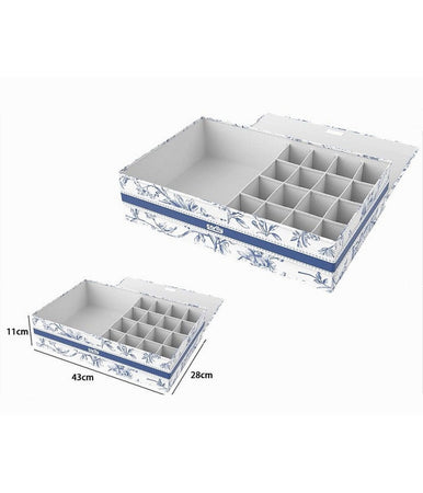 Organizer Armadio 16 + 1 Scomparti Scatola Salvaspazio 43x28x11cm Fantasia 87325
