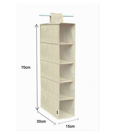 Organizer Armadio Portatutto Appendibile Scarpe Borse 5 Ripiani 15x30x70cm 69704