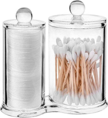 Organizer Doppio Comparto Porta Dischetti Struccanti Cotton Fioc Cosmetici Espositore Salute e Bellezza > Cura del corpo e viso Trade Shop italia - Napoli, Commerciovirtuoso.it