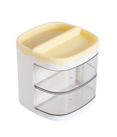 Organizer Giallo Con Cassetti Organizzatore Scrivania Penne Trucco Cancelleria