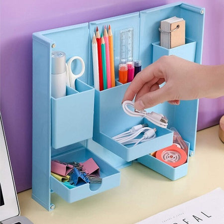 Organizer-In-Plastica-Per-Trucchi-Da-Scrivania-24.5-X-28-Cm-Pochetta-Per-Trucchi