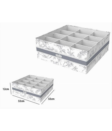 Organizer Per Armadio 12 Scomparti Scatola Salvaspazio 32x32x12cm Fantasia 87331