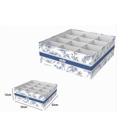 Organizer Per Armadio 12 Scomparti Scatola Salvaspazio 32x32x12cm Fantasia 87331