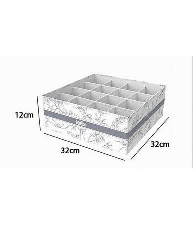 Organizer Per Armadio 16 Scomparti Scatola Salvaspazio 32x32x12cm Fantasia 87332