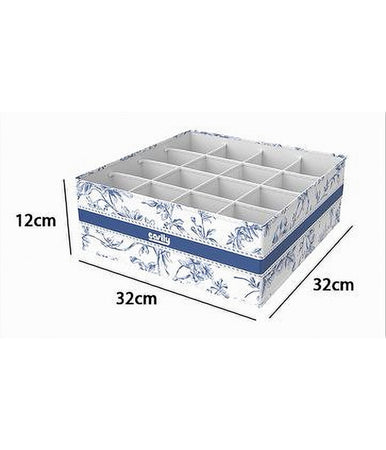 Organizer Per Armadio 16 Scomparti Scatola Salvaspazio 32x32x12cm Fantasia 87332
