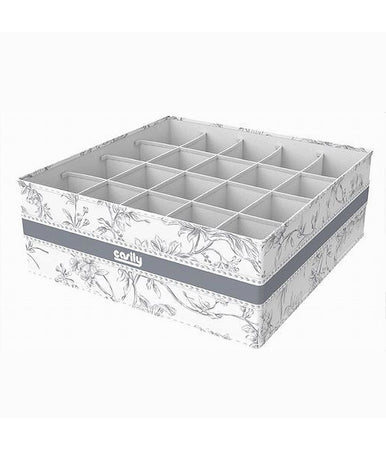 Organizer Per Armadio 20 Scomparti Scatola Salvaspazio 32x32x12cm Fantasia 87333