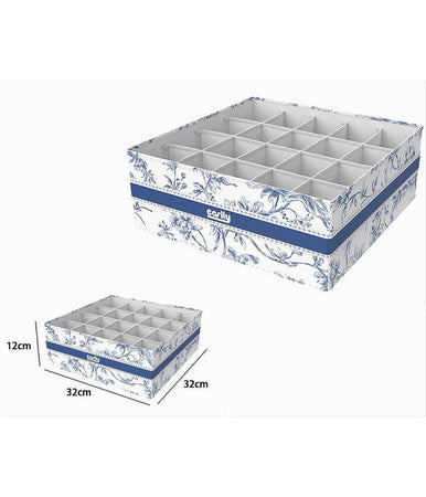 Organizer Per Armadio 20 Scomparti Scatola Salvaspazio 32x32x12cm Fantasia 87333