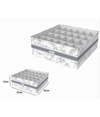 Organizer Per Armadio 24 Scomparti Scatola Salvaspazio 32x32x12cm Fantasia 87334