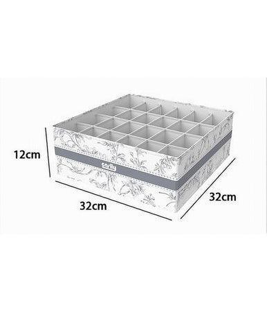 Organizer Per Armadio 24 Scomparti Scatola Salvaspazio 32x32x12cm Fantasia 87334
