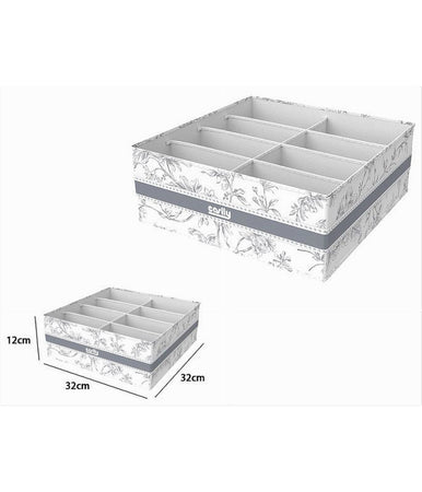 Organizer Per Armadio 8 Scomparti Scatola Salvaspazio 32x32x12cm Fantasia 87330