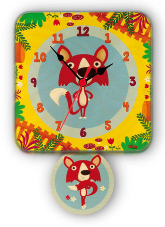 Orologio A Pendolo - Volpi Da Parete Cameretta Bambini Dida