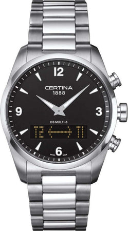 Orologio-CERTINA-uomo-DS-MULTI-8-Ana-Digit-acciaio-/-nero