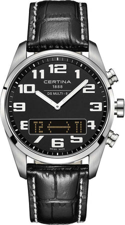 Orologio-CERTINA-uomo-DS-MULTI-8-Ana-Digit-pelle-nero