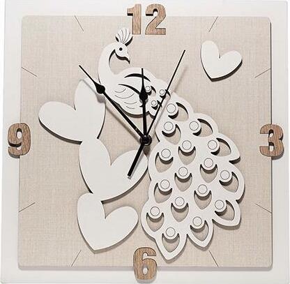 Orologio da parete in legno mdf decorato. Applicazioni personalizzabili. Misure cm. 32 x 32 Casa e cucina/Decorazioni per interni/Orologi/Orologi da parete MagiediNatale.it - Altamura, Commerciovirtuoso.it