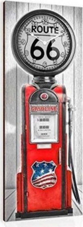 Orologio Da Parete Route 66 Gasoline 30x80cm Arredamento Casa Casa e cucina/Decorazioni per interni/Orologi/Orologi da parete Trade Shop italia - Napoli, Commerciovirtuoso.it