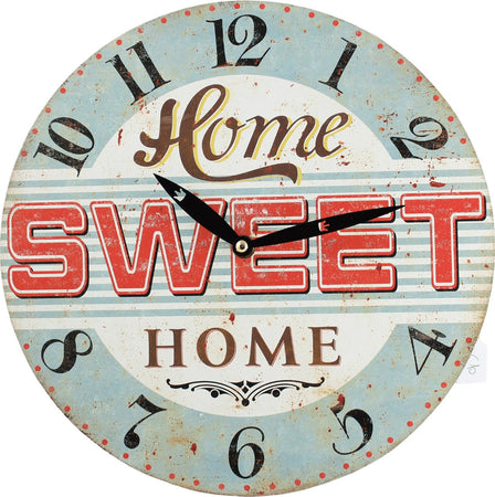 Orologio da parete vintage mdf home sweet home 2 Casa e cucina/Decorazioni per interni/Orologi/Orologi da parete Led Mall Home - Napoli, Commerciovirtuoso.it