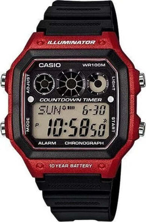 Orologio-Da-Polso-Casio-Ae-1300wh-4avdf-Digitale-Uomo-Sportivo-Rosso