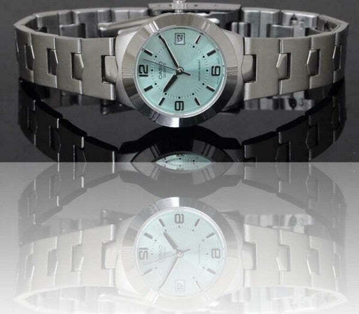 Orologio-Da-Polso-Casio-Ltp-1241d-3adf-Analogico-Donna-Acciaio-Quad-Verde