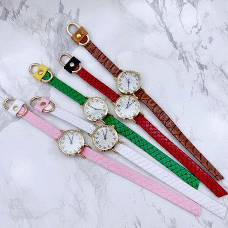 Orologio-Da-Polso-Donna-Analogico-Quarzo-Vintage-Classico-Cinturino-Pelle-Dorato