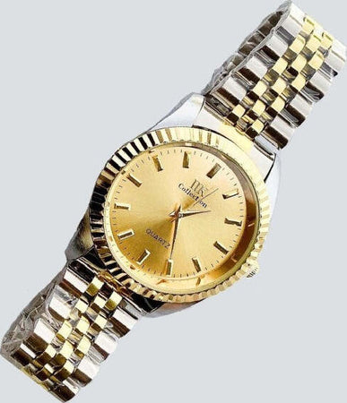 Orologio-Da-Polso-Ik-Collection-Silver-Dorato-Analogico-Quarzo-Quadrante-Dorato
